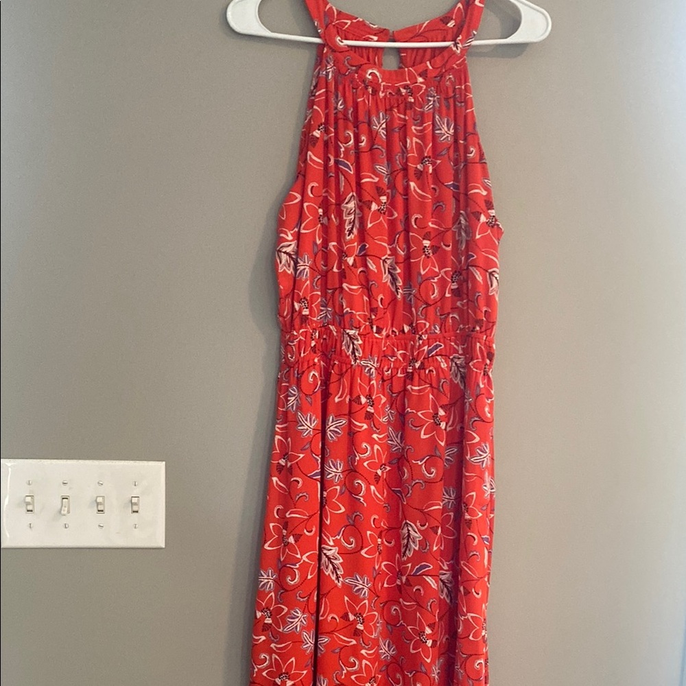 Red Floral Halter Dress (NWT)